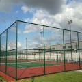江苏体育场围网低碳钢丝浸塑勾花网运动足球护栏网